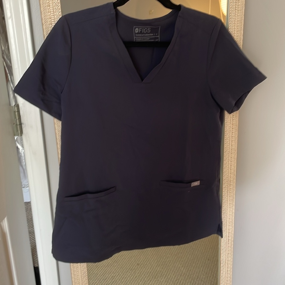 Navy FIGS Two Pocket Scrub Top